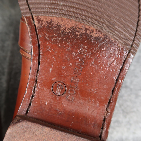 Cole Haan Shoes Mens 8.5 Loafers Leather Buckle Strap Moc Toe Handsewn Slip On - Picture 11 of 16